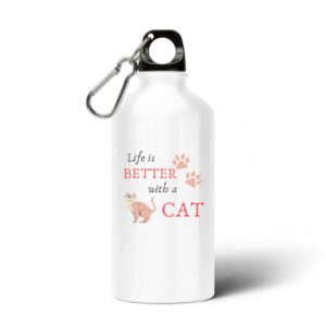 Aluminium water bottle-Life is better with a cat